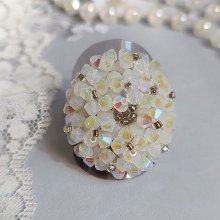 Bague Crystal avec des facettes et des toupies en cristal de Swarovski